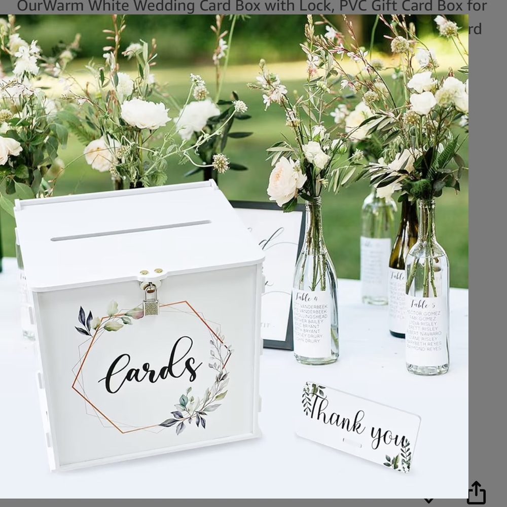 Green and White Wedding Card Box - Picture 6 of 6
